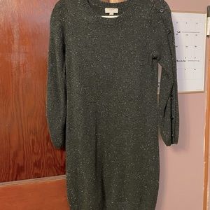 Loft Sweater Dress with Buttons on Sleeves
